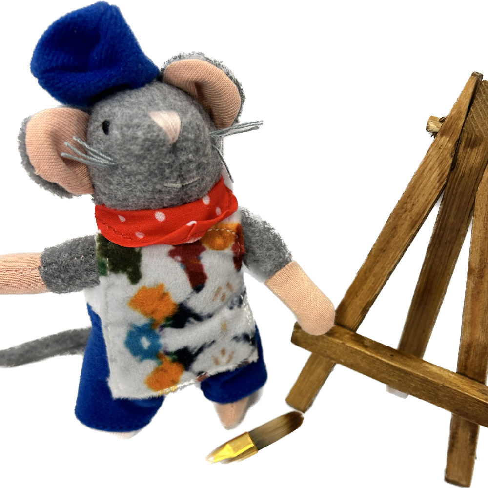 Muizenhuis knuffeltje kunstenaar